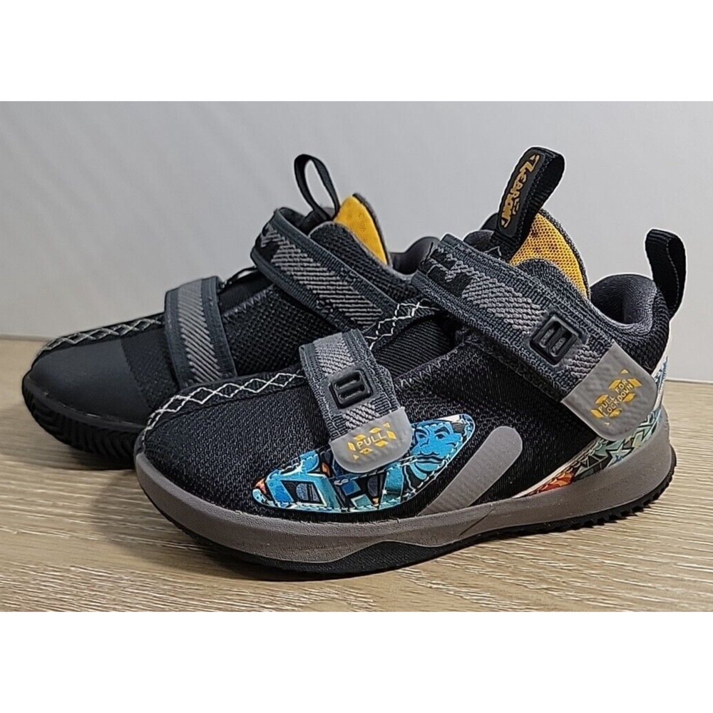 Nike LeBron Soldier 13 TD “Graffiti” Black Gunsmoke Gold Size 8C CI7524-070